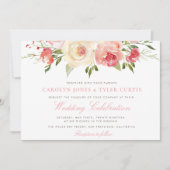 ラブリー春ピーチフローラ結婚式招待状 招待状 (正面)