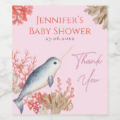 ラブリー海ベビーナルファル&シーシェルズベビーシャワー ワインラベル (シングルラベル)