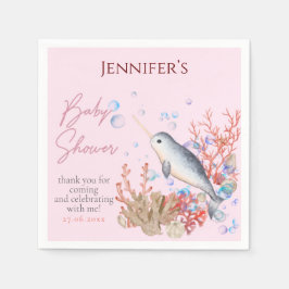 ラブリー海ベビーナルフアルシーシェルズベビーシャワーナ スタンダードカクテルナプキン