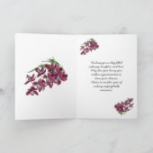 ラブリー深いピンクウィンターオーキズ誕生日カード カード (内部)