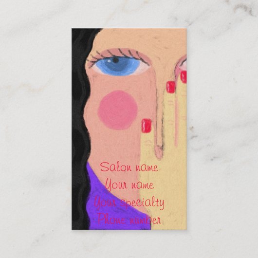 ラブリー爪、 ネイルテック名刺 予約カード (正面)