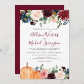 ラブリー秋フローラ結婚式招待状 招待状 (正面/裏面)