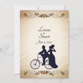 ラブリー素朴シクル結婚のテーマ招待状 招待状 (正面)