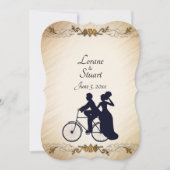 ラブリー素朴シクル結婚のテーマ招待状 招待状 (正面)