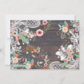 ラブリー素朴フローラ&レースボホーベビーシャワー 招待状 (裏面)