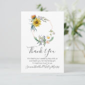 ラブリー素朴ワイルドフラワー結婚サークルズ サンキューカード (スタンド正面)