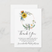 ラブリー素朴ワイルドフラワー結婚サークルズ サンキューカード (正面/裏面)