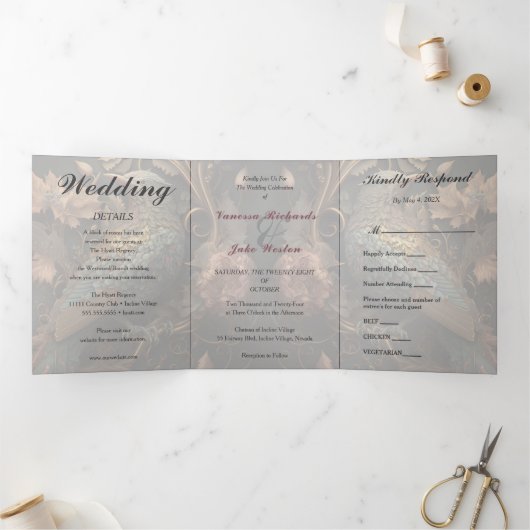 ラブリー結婚ズ 三つ折り招待状 (内部)