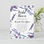 ラブリー薄紫ウォーター色エレガントブライダルシャワー 招待状 (スタンド正面)