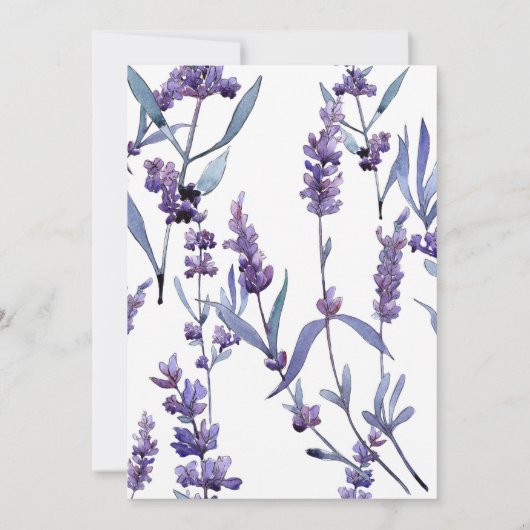 ラブリー薄紫ウォーター色エレガントブライダルシャワー 招待状 (裏面)