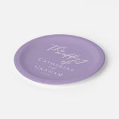 ラブリー薄紫パープル結婚ズ ペーパープレート (アングル)