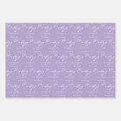 ラブリー薄紫結婚パープルパーソナライズされた ラッピングペーパーシート (正面2)