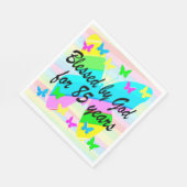 ラブリー賛美バイゴッド85th誕生日ナプキンス スタンダードランチョンナプキン (角)