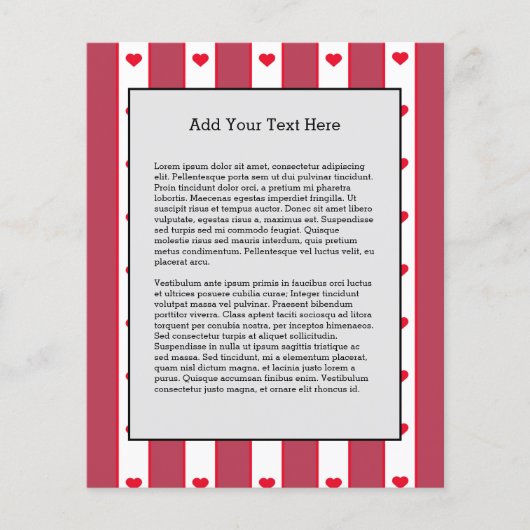 ラブリー赤いハートバレンタインデーホワイトラインラブ チラシ (正面)