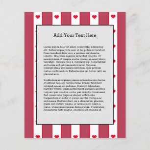 ラブリー赤いハートバレンタインデーホワイトラインラブ チラシ