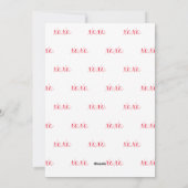 ラブリー赤と白ハートXOXO シーズンカード (裏面)