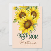 ラブリー赤面ウォーターカラーヒマワリ母の日 シーズンカード (正面)