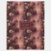 ラブリー赤面ブルゴーニュ金ゴールドウォーターパーソナライズされたカラー フリースブランケット (正面)