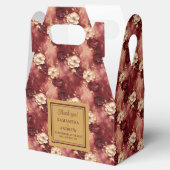 ラブリー赤面ブルゴーニ結婚ー金ゴールドのサンキューボックス フェイバーボックス (オープン)