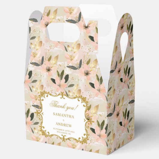 ラブリー赤面金ゴールドボホ結婚式の引き出物ボックスキープサークス フェイバーボックス (オープン)