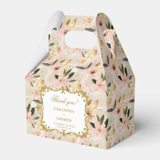 ラブリー赤面金ゴールドボホ結婚式の引き出物ボックスキープサークス フェイバーボックス (正面サイド)