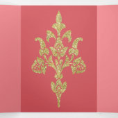 ラブリー金ゴールドグリッターキンセアニェラ 三つ折り招待状 (内部中)