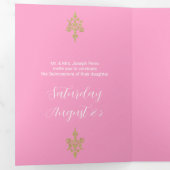 ラブリー金ゴールドグリッターキンセアニェラ 三つ折り招待状 (内部最初)