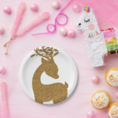 ラブリー金ゴールドグリッタークリスマストナディアホリデー ペーパープレート (パーティー)