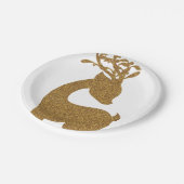 ラブリー金ゴールドグリッタークリスマストナディアホリデー ペーパープレート (アングル)