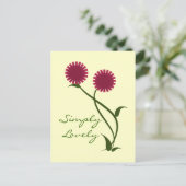 ラブリー開花はがき、明るい赤紫色 ポストカード (スタンド正面)