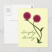 ラブリー開花はがき、明るい赤紫色 ポストカード (正面/裏面)