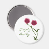 ラブリー開花マグネット、明るい赤紫色 マグネット (正面/裏面)