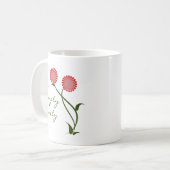 ラブリー開花マグレッド コーヒーマグカップ (正面左)
