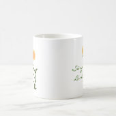 ラブリー開花マグ，オレンジ コーヒーマグカップ (中央)