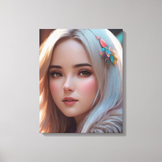 ラブリー顔 キャンバスプリント (正面)