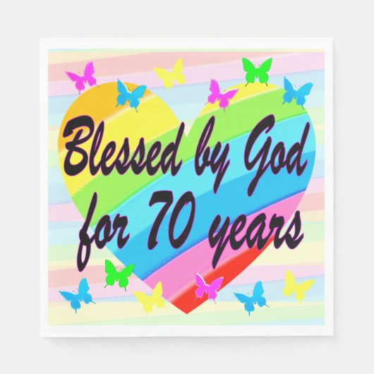 ラブリー70番目の誕生日恵みパーティーナプキンス スタンダードランチョンナプキン (正面)
