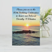 ラブリー80th誕生日サンライズ招待状 招待状 (スタンド正面)