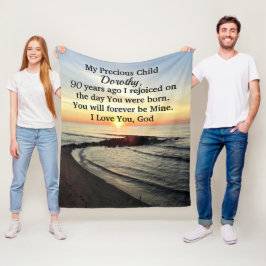 ラブリー90誕生日サンラパーソナライズされたイズ フリースブランケット