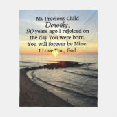 ラブリー90誕生日サンラパーソナライズされたイズ フリースブランケット (正面)