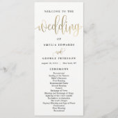 ラブリー·カリグラティ結婚式 プログラムフェイク金ゴールド プログラム (正面)