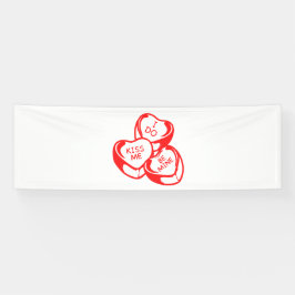 ラブリー キス ミー ビー マイン バレンタインデー 2.5x8 ヴィニール 横断幕