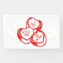 ラブリー キス ミー ビー マイン バレンタインデー 3x5 ビニール 横断幕