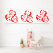 ラブリー キス ミー ビー マイン バレンタインデー 4x12 ヴィニール 横断幕 (インサイチュ)