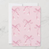 ラブリー コケッタ ピンク リボン ボウ バット ミッツヴァー 招待状 (裏面)