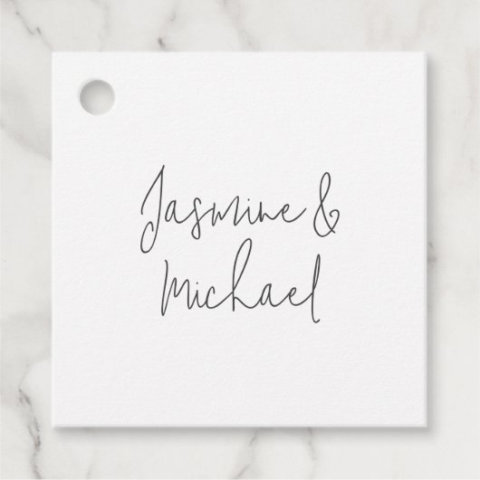 ラブリー シックなカリグラフィー カップル ネーム フェイバータグ (正面)