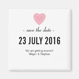 ラブリー&シンプルウェディングデイトマグネットを保存 マグネット