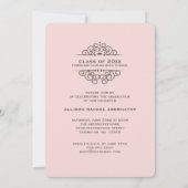 ラブリー·タイム·アンド·ナウ·フォト卒業パーティー|ピンク 招待状 (裏面)