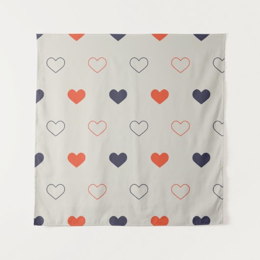 ラブリー ハーツ / オレンジ クリーム ダーク タペストリー (正面)