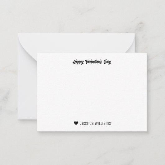 ラブリー ハート ドゥードル パターン ピンク バレンタインデー ノートカード (正面)