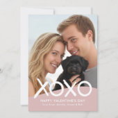 ラブリー バレンタインデー フォト ダスティ ピンク モダン シーズンカード (正面)